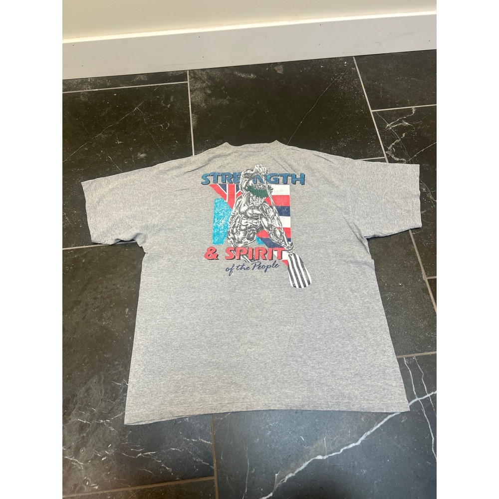 90s vintage Hawaiian Strength Spirit of the People Gray T-Shirt Mens XXL